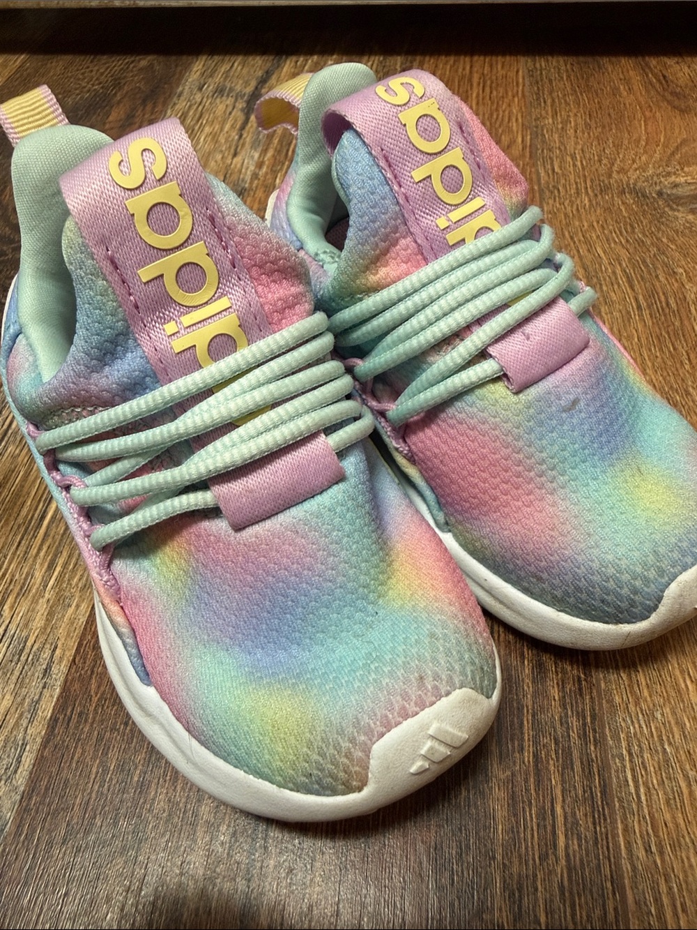 adidas Kids Pastel Rainbow Slip-On Sneakers - Pink, Mint, Blue
